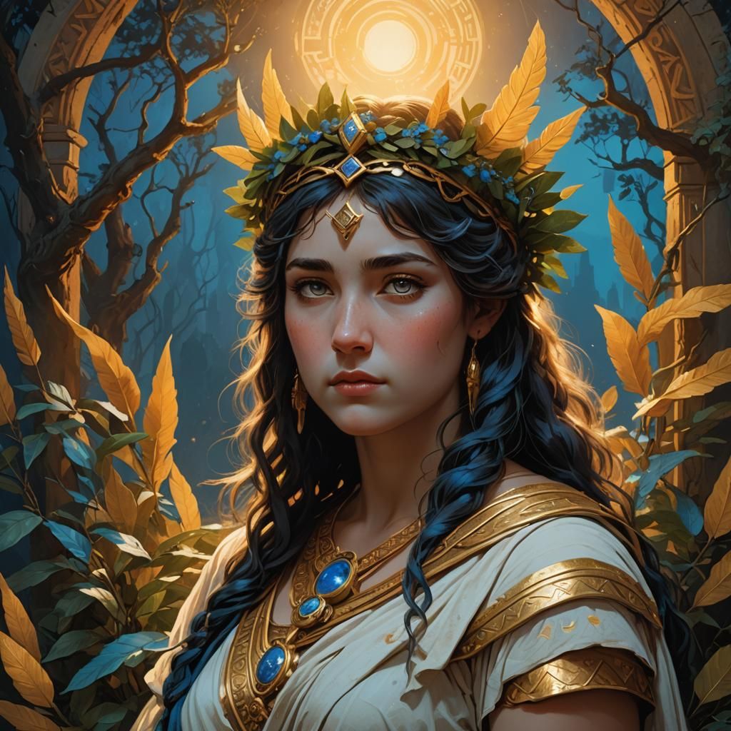 Young Greek Goddess Hestia: Fantasy Concept Art