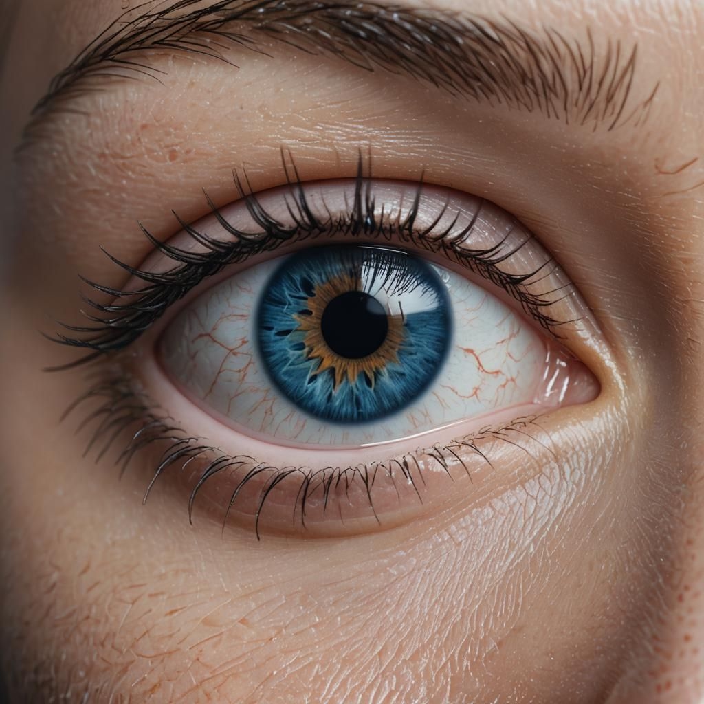 Macro Photograph of a Detailed Blue Human Eye