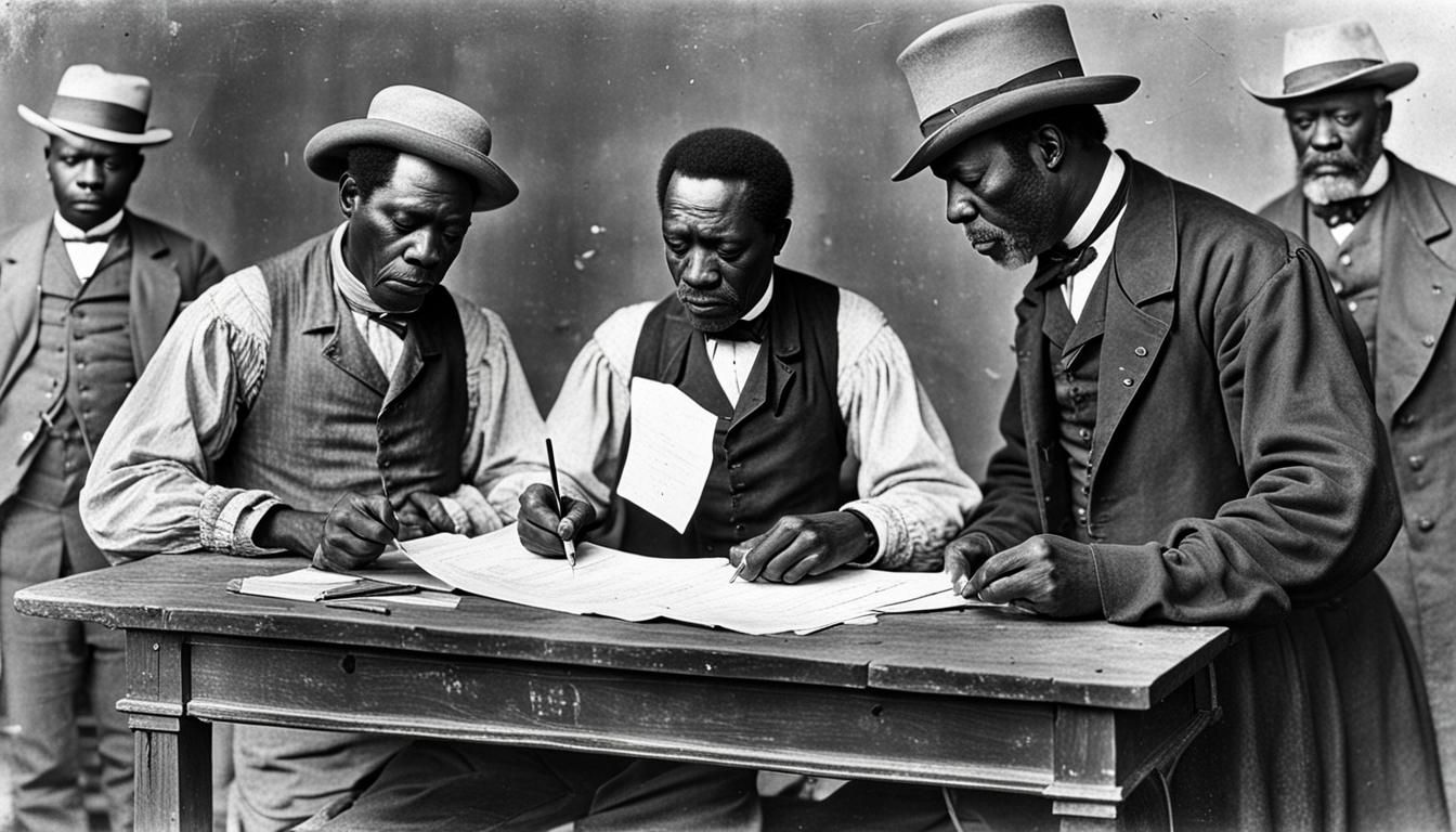 Black Man Registers to Vote, Reconstruction Era