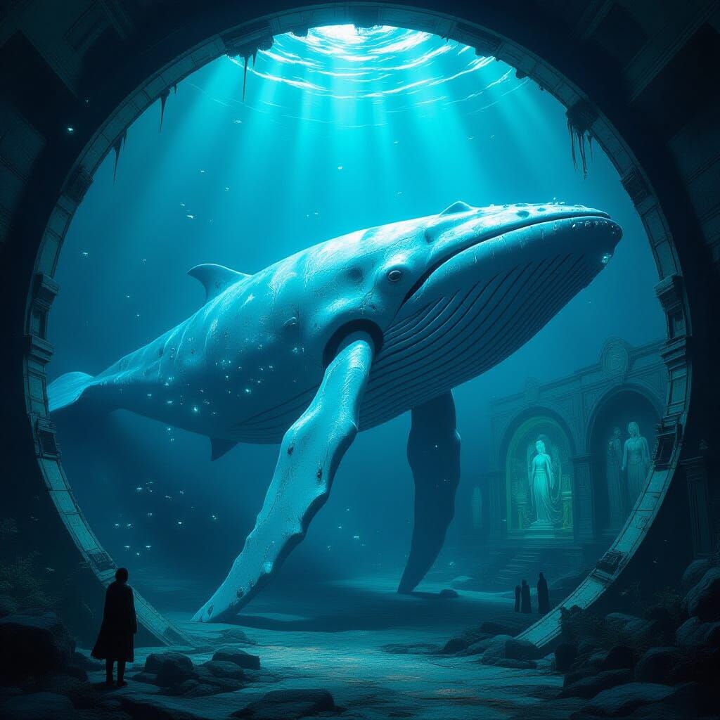 Bioluminescent Whalebone Labyrinth with Krill Lanterns