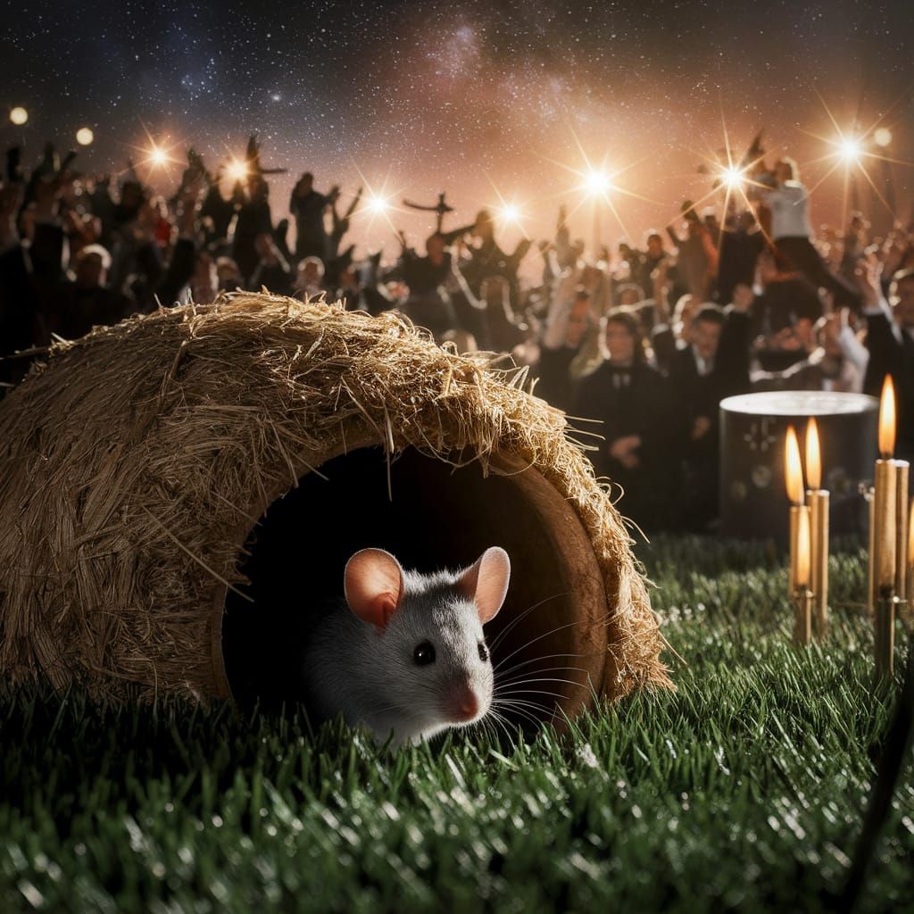 Dramatic Film Still of a Shy Mouse