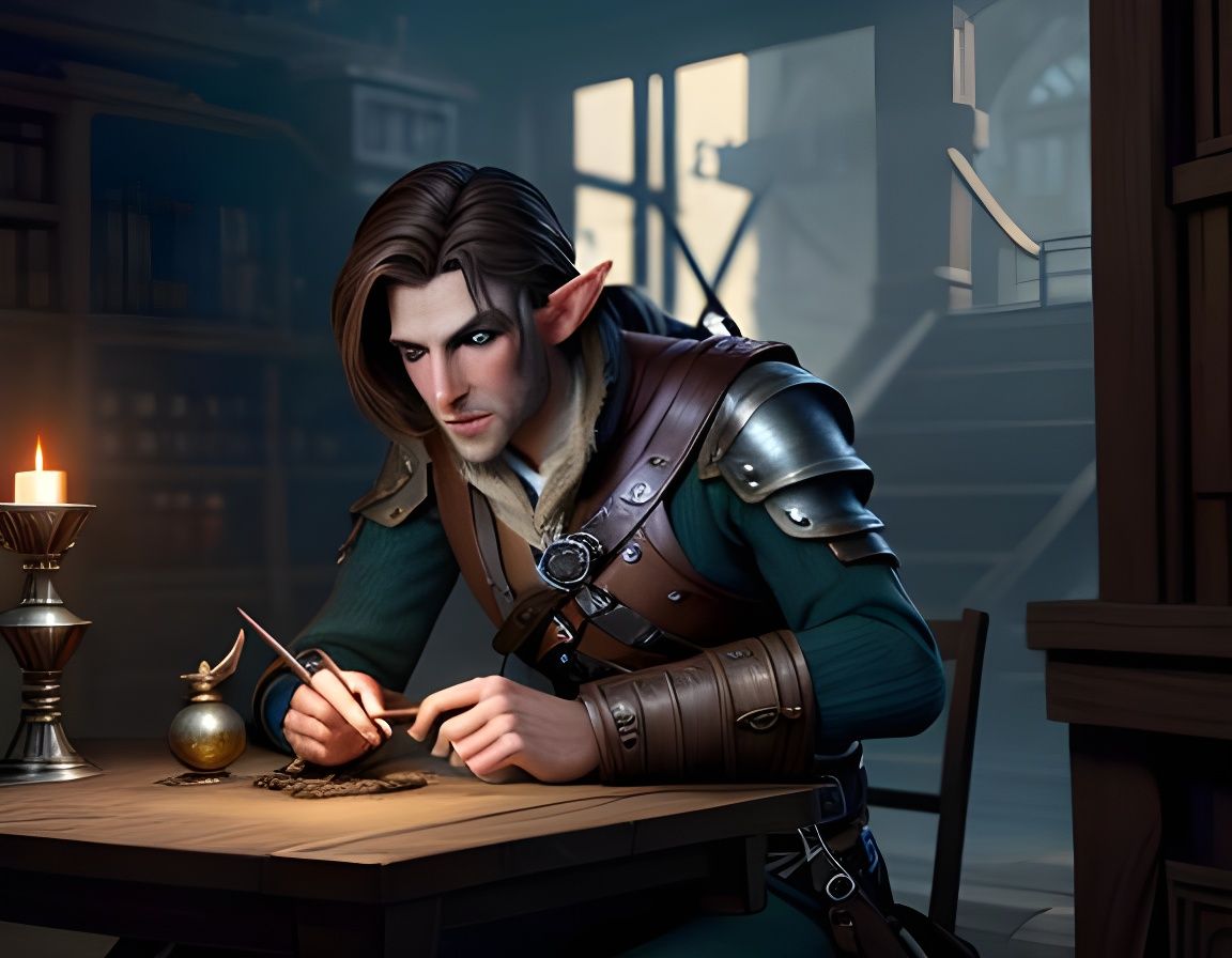 Fantasy Engineer at Work in Cinematic Detail