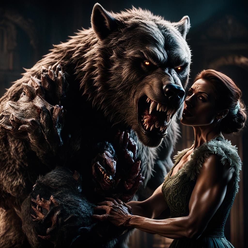 Werewolf Protector: A Cinematic Film Still