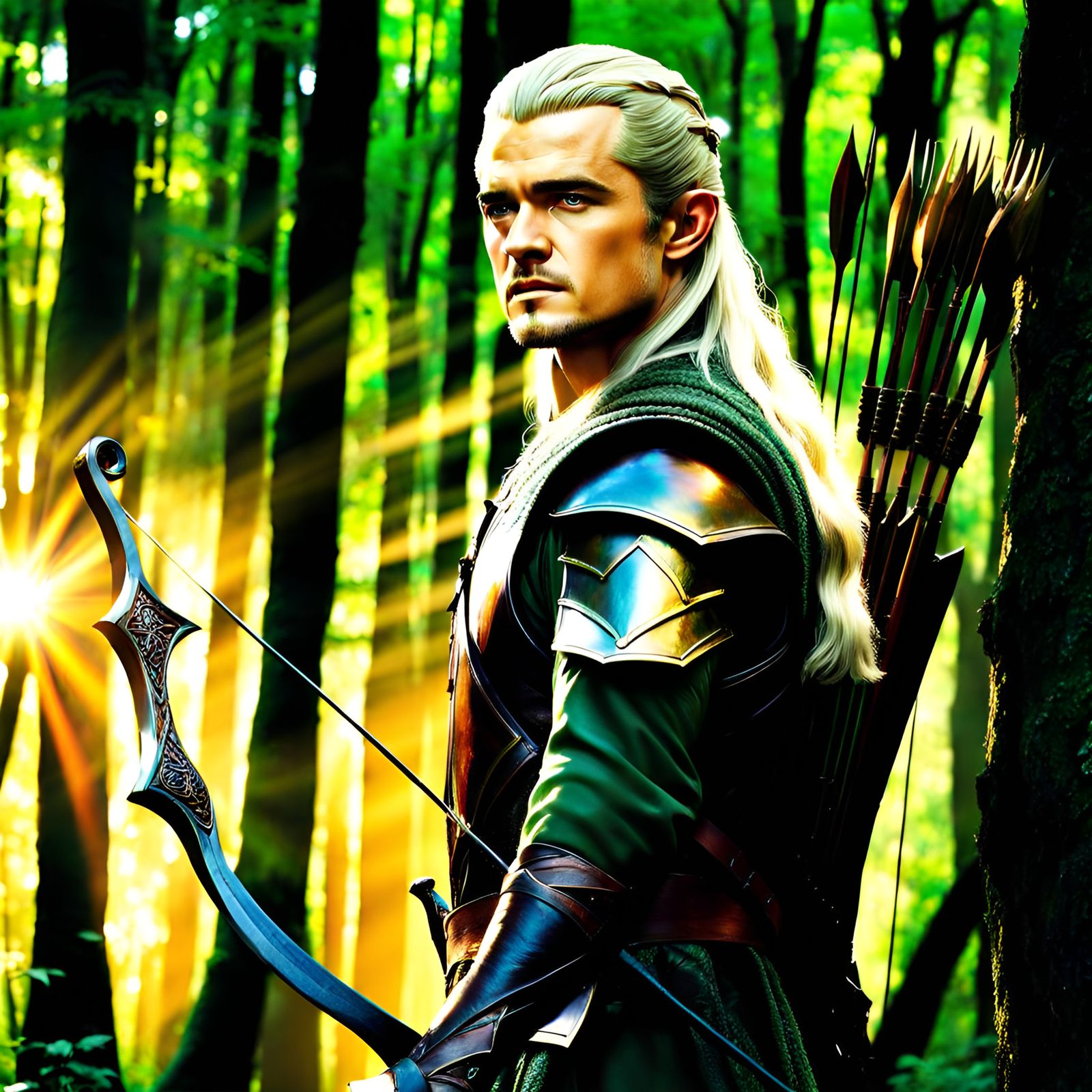 Orlando Bloom as Legolas in Magical Forest