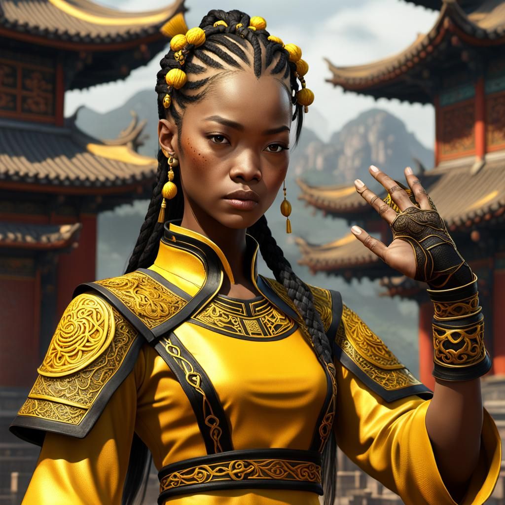 Shaolin Kung Fu Princess in Detailed Matte Painting