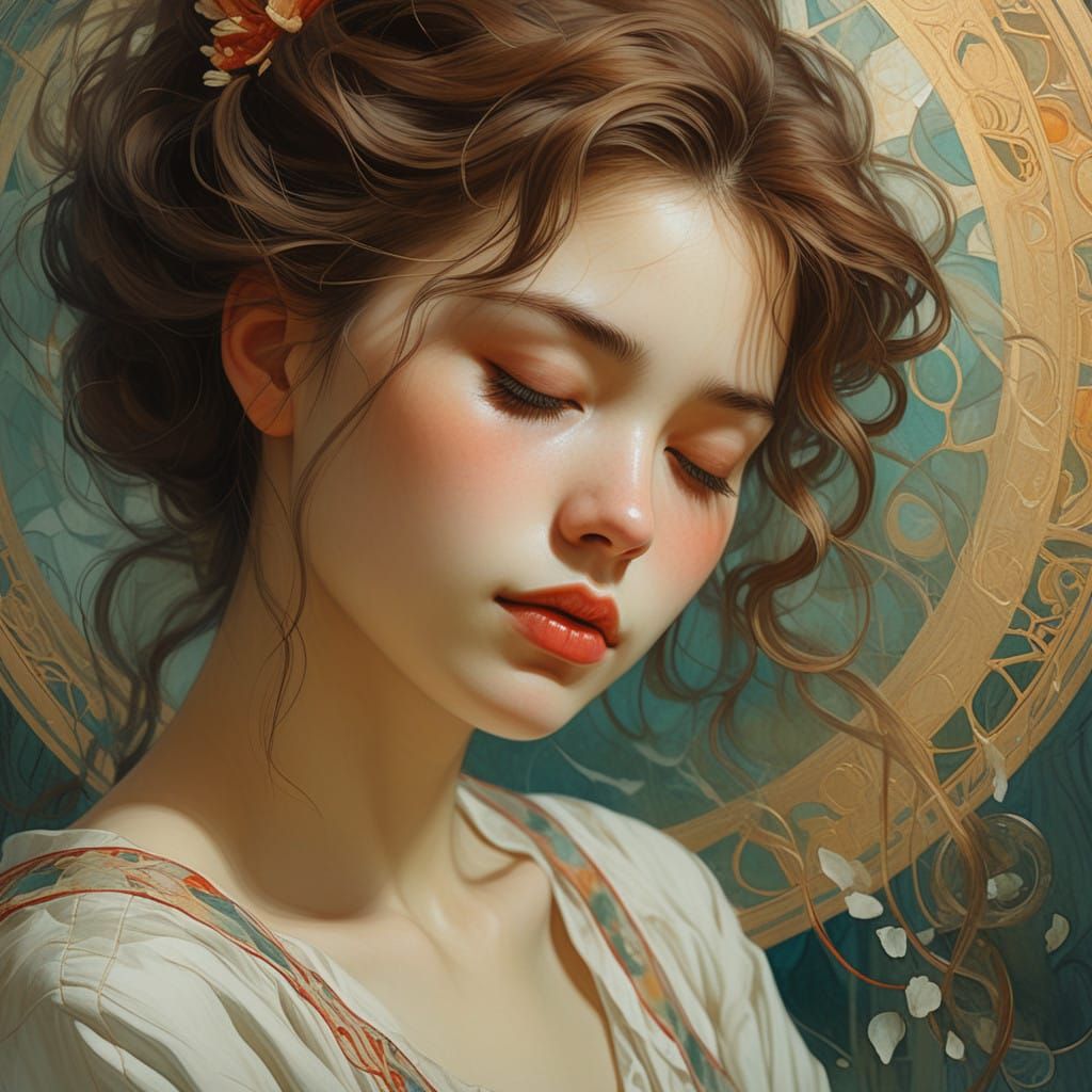 Romantic Realism Portrait of a Woman in Soft Light