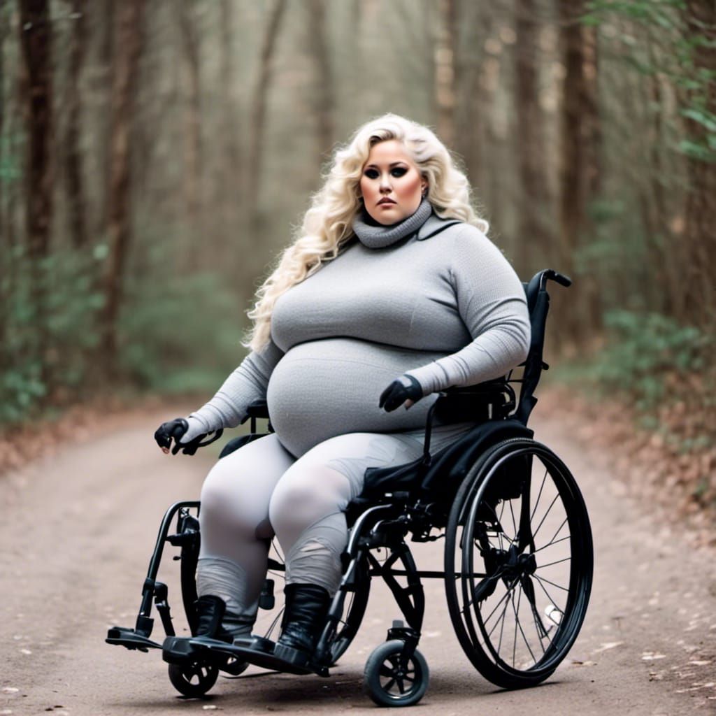 Curvy Woman in Wheelchair with Laced Corset