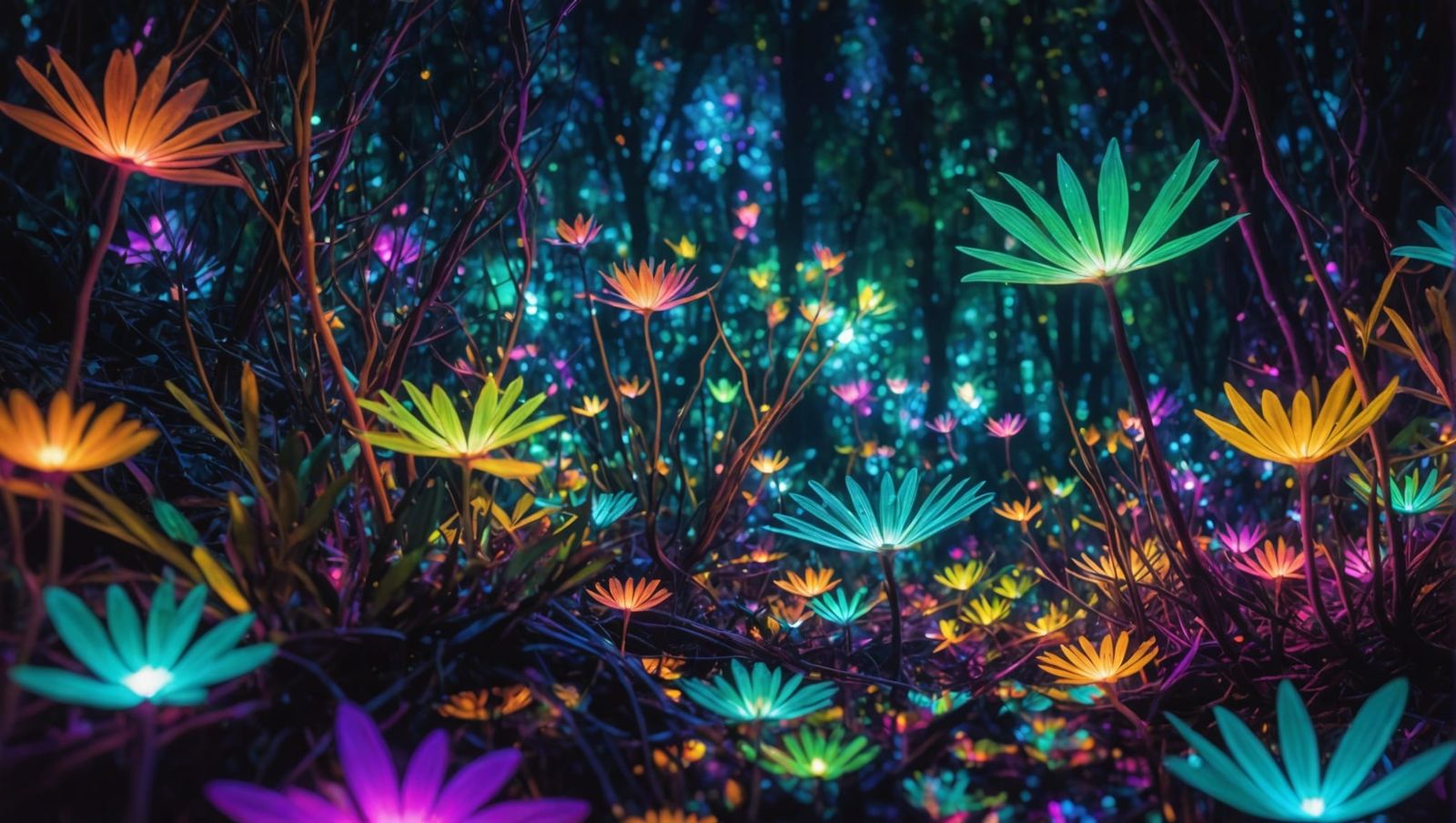 Psychedelic Iridescent Mangrove in Multidimensional Illustra...