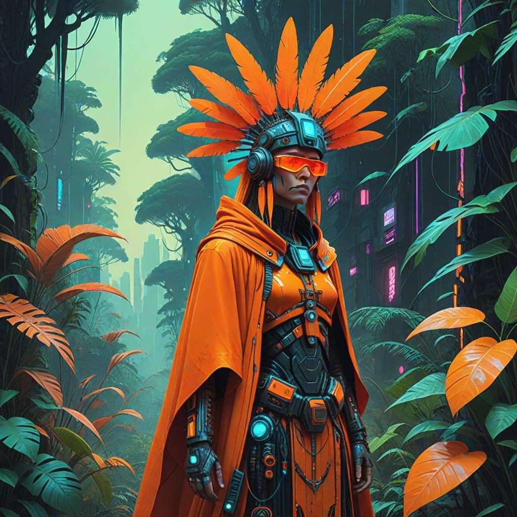 Amazonian Orange Gemstone Tribe Member in Vibrant Orange Jun...