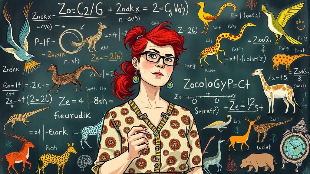 Zoology Teacher in Quentin Blake's Expressive Style