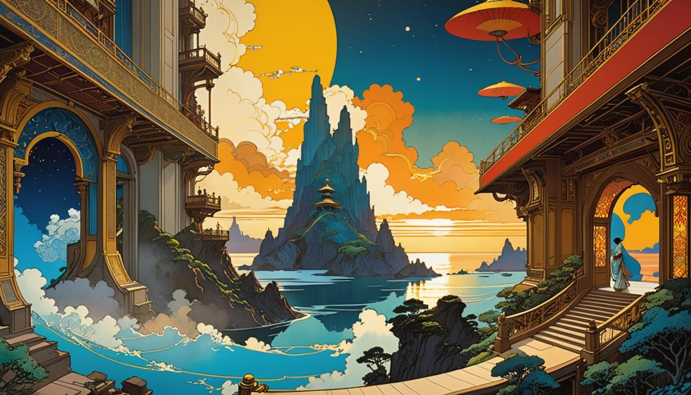 Futuristic Graphic Novel in Art Nouveau Style