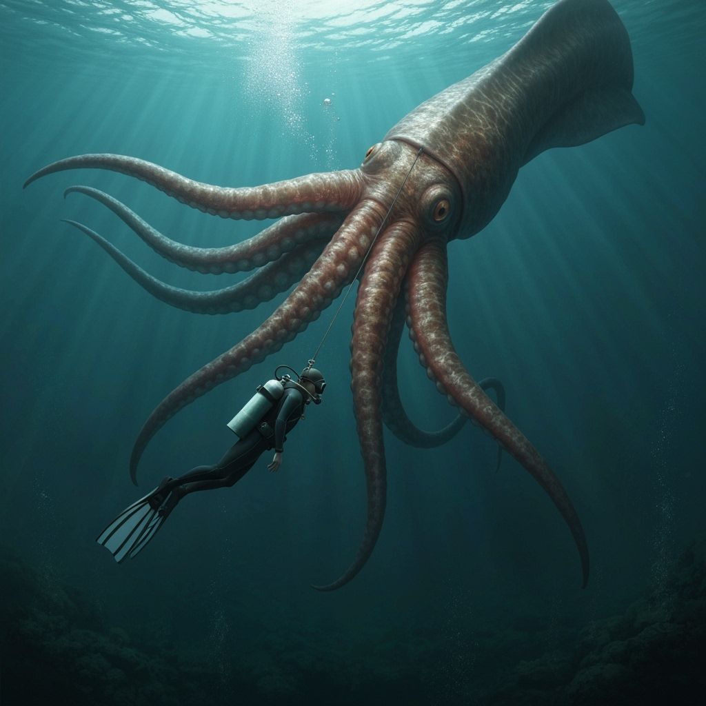 Colossal Kraken Drags Diver to the Deep Sea