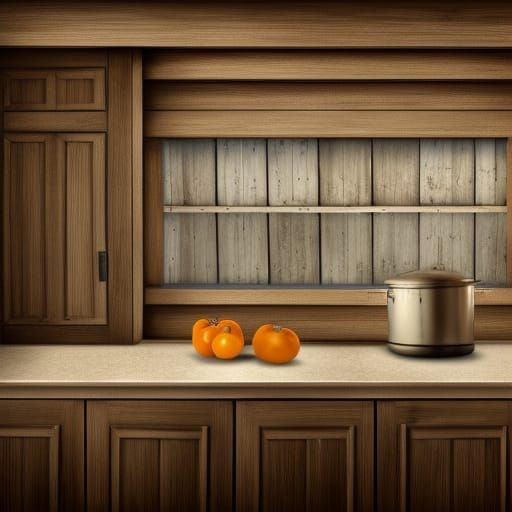 Surreal Country Kitchen in Pastel Hues