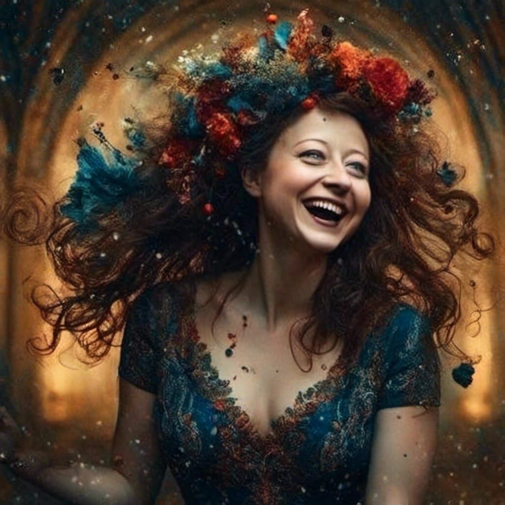 Person Laughing: Detailed Matte Portrait in 8k