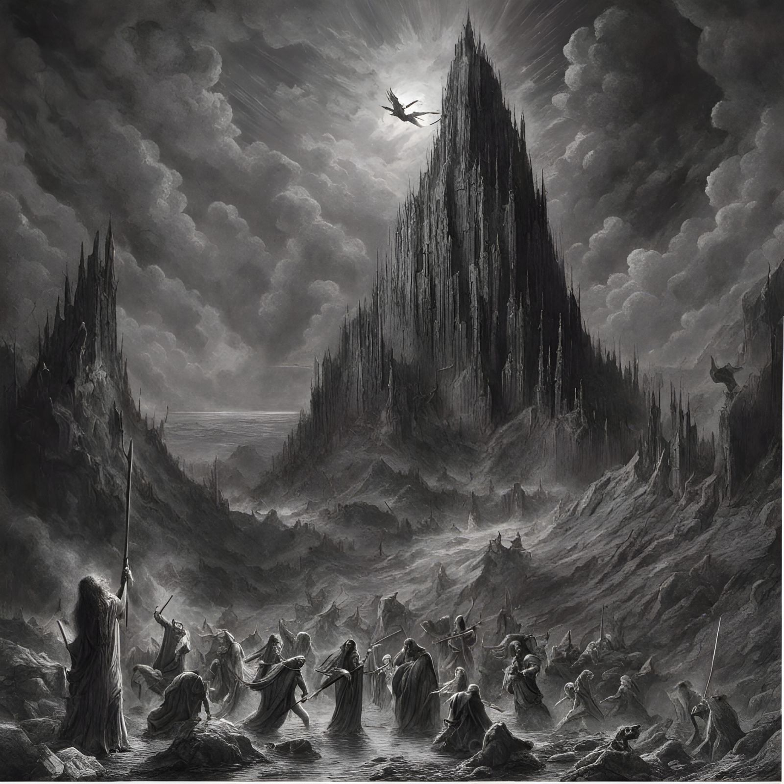 Sodom and Gomorrah Destroyed by Meteors, Heavy Metal Art