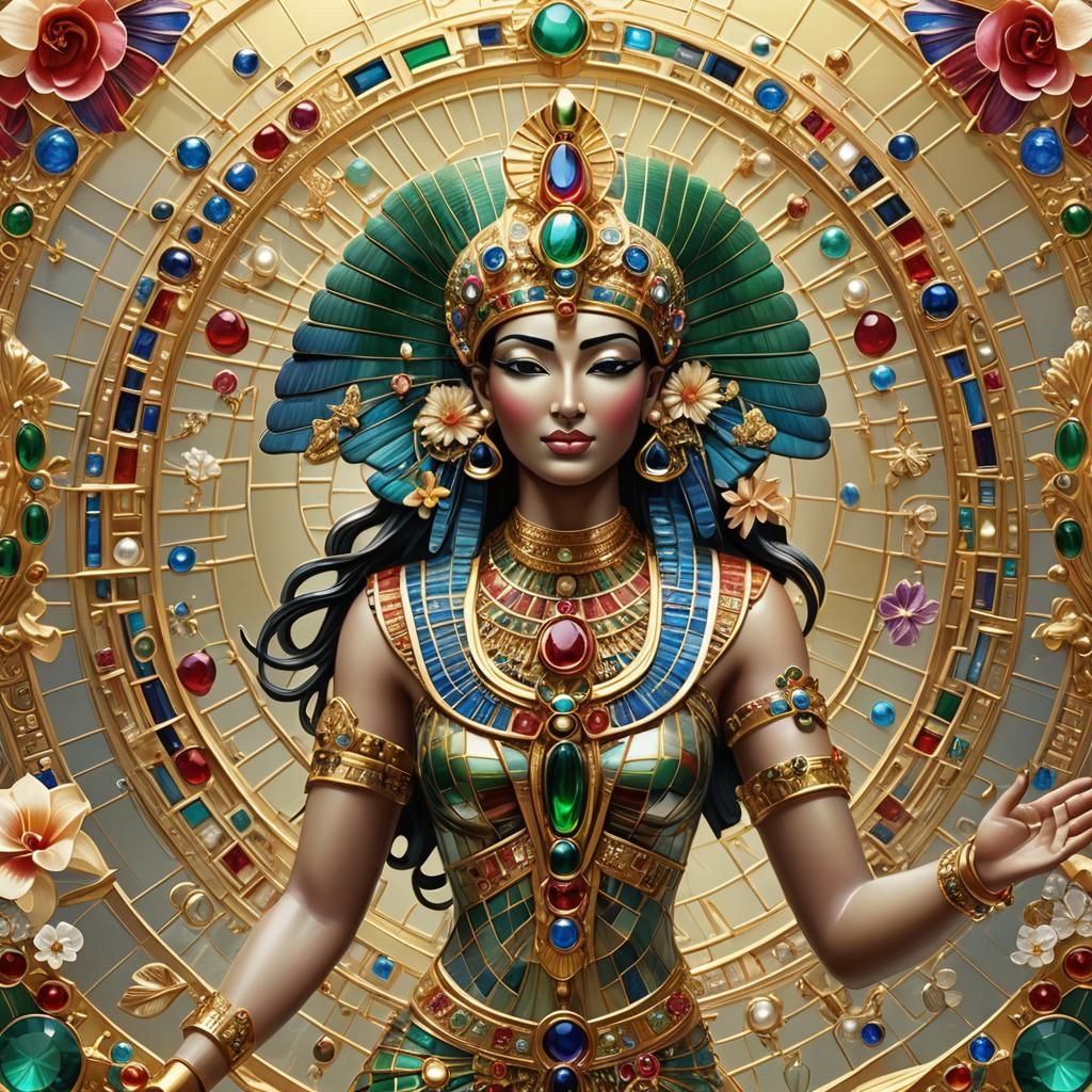 Ethereal Egyptian Goddess Isis in 3D Jewelry