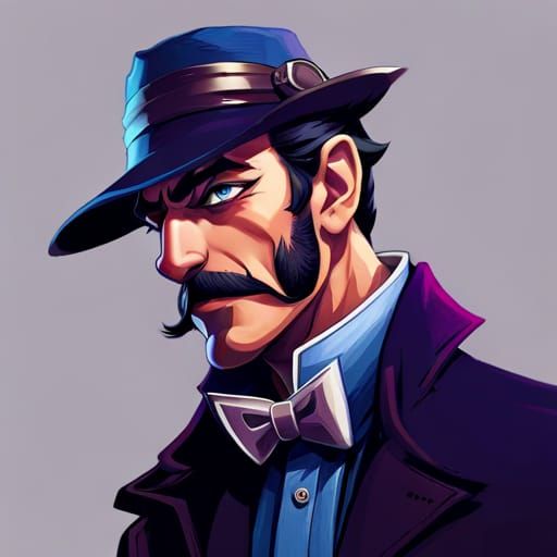 Waluigi as D&D Bard in Fantasy Portrait