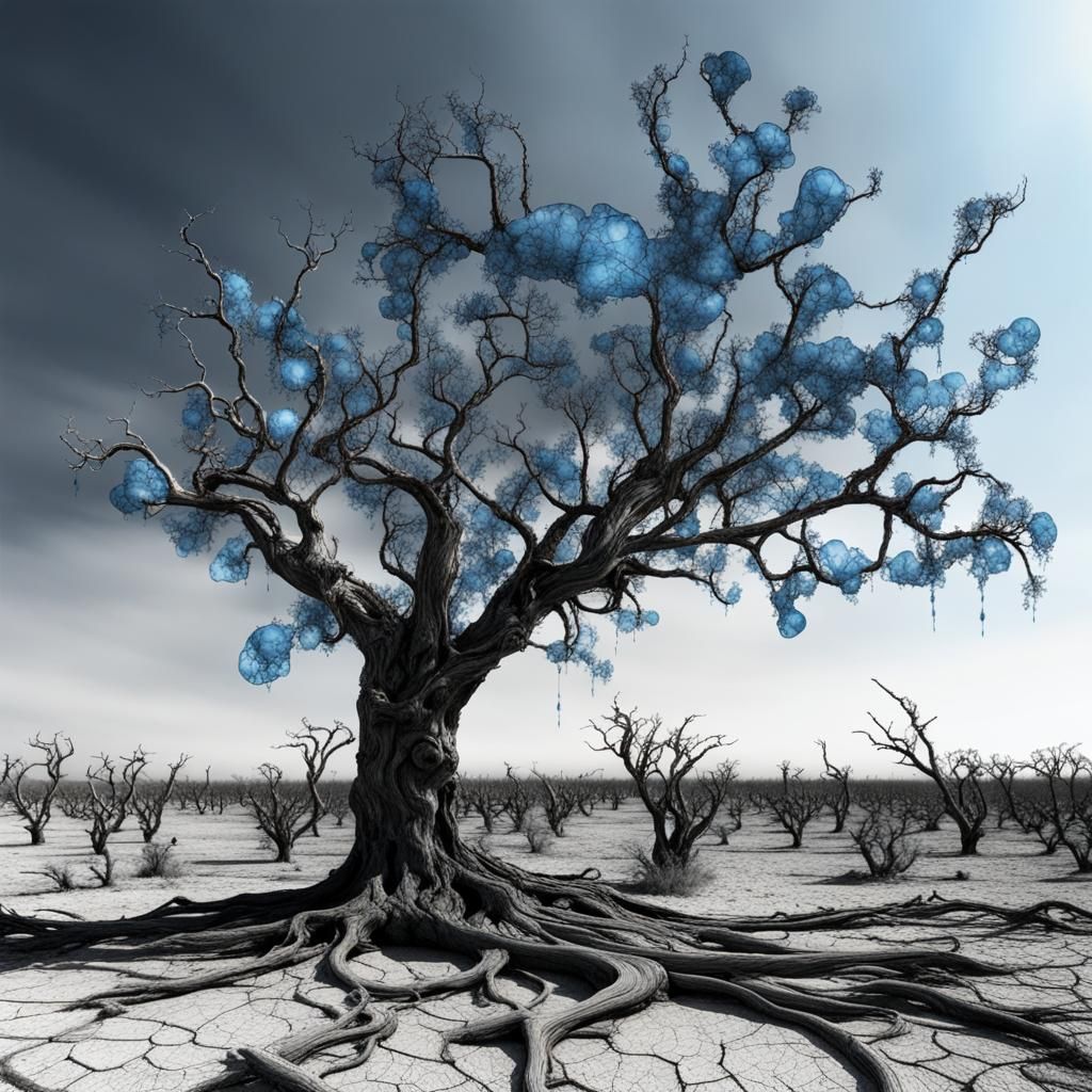 Pacifier in Drought Landscape with Fractal Lights