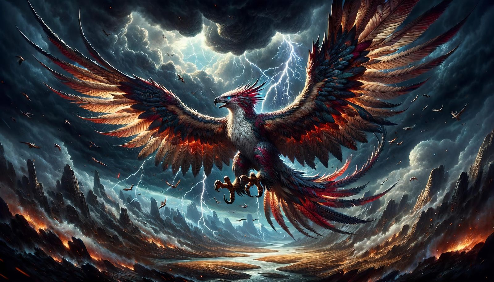 Majestic Dragon-Hawk Commands a Stormy Sky