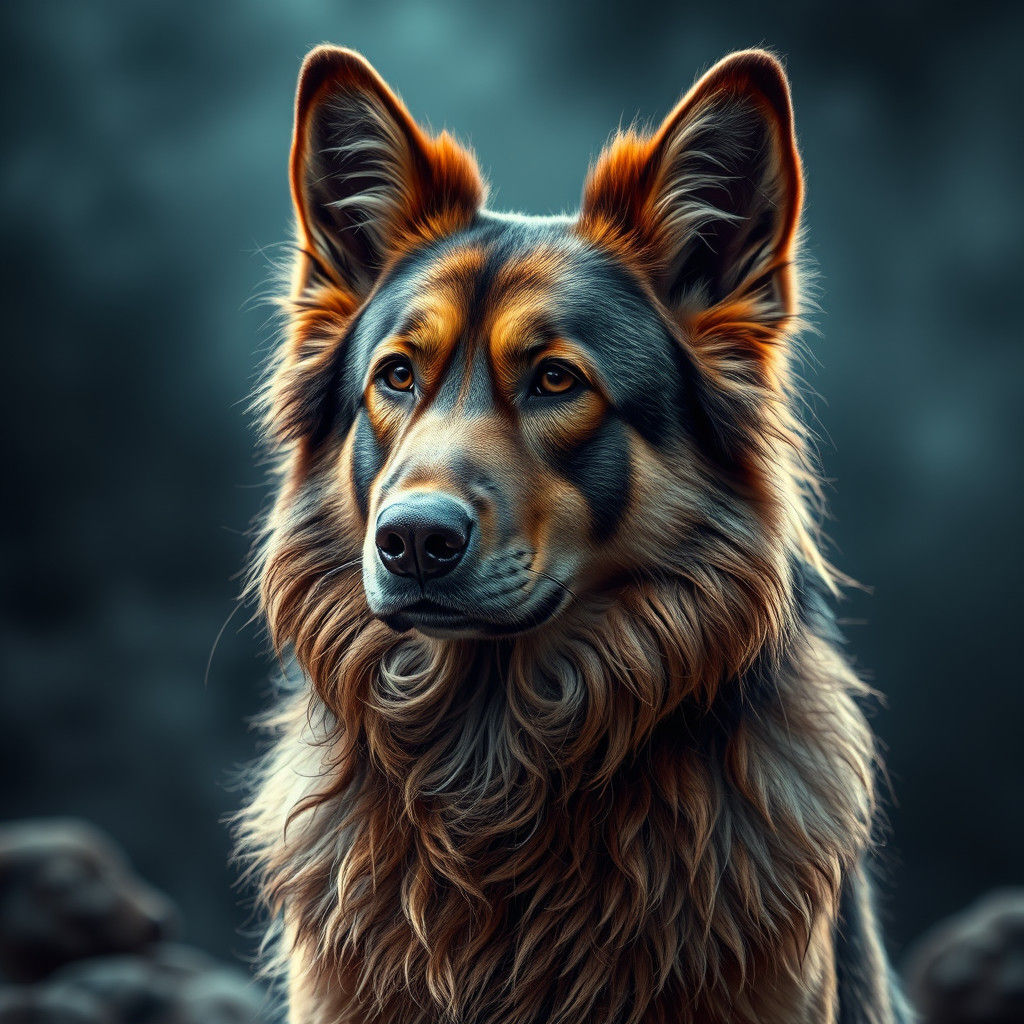 Majestic Canine in Cinematic, Hyperrealistic Style