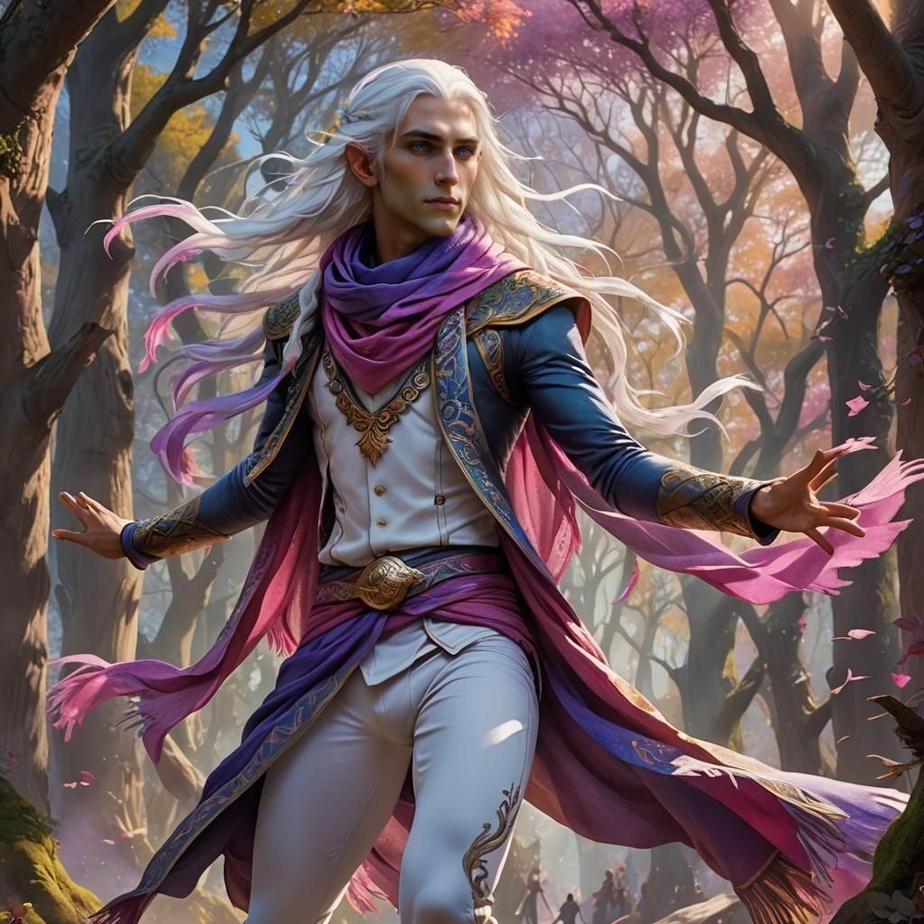 Ethereal Eladrin Spring Prince in Vibrant Colors