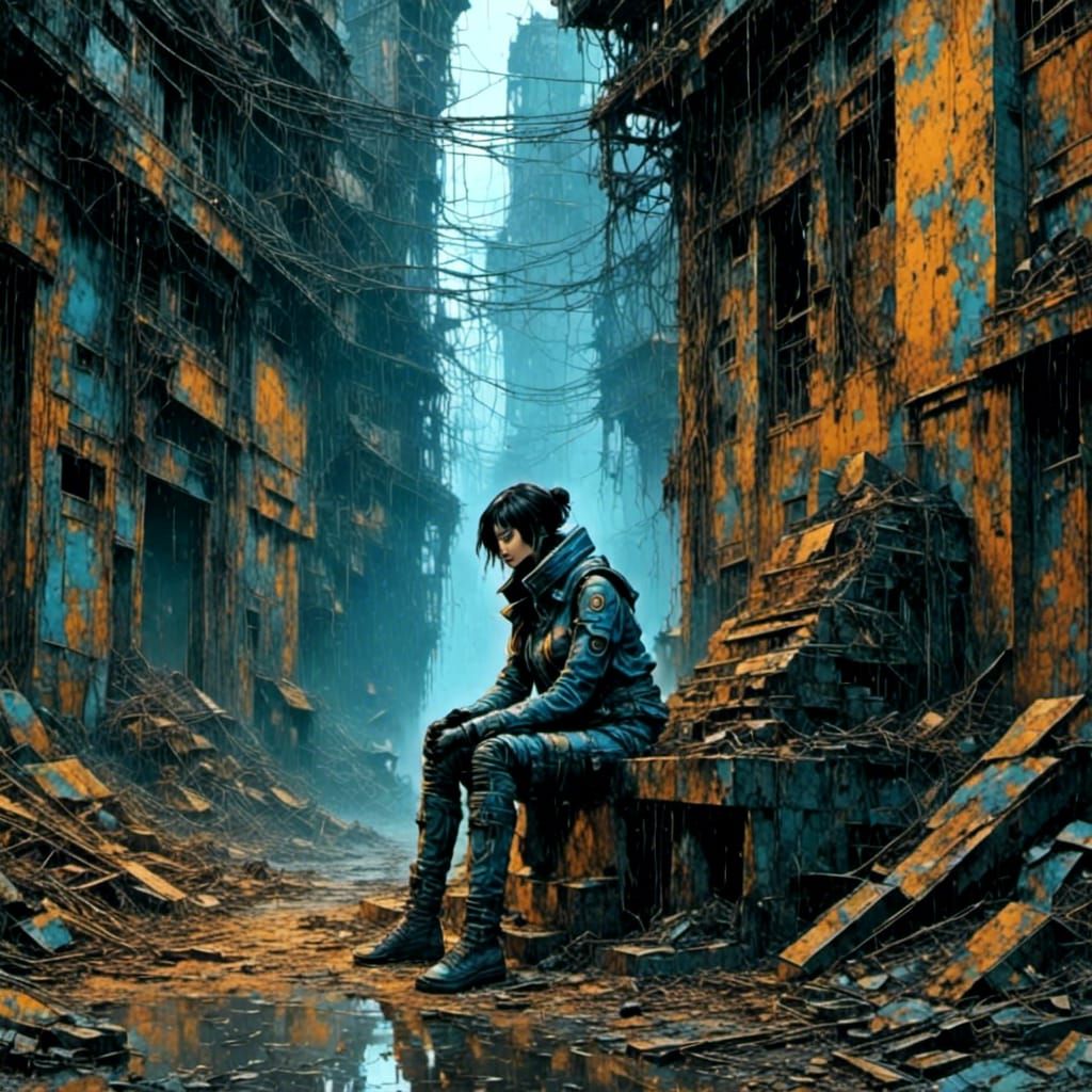 Cyborg's Ruin: A Cyberpunk Lament