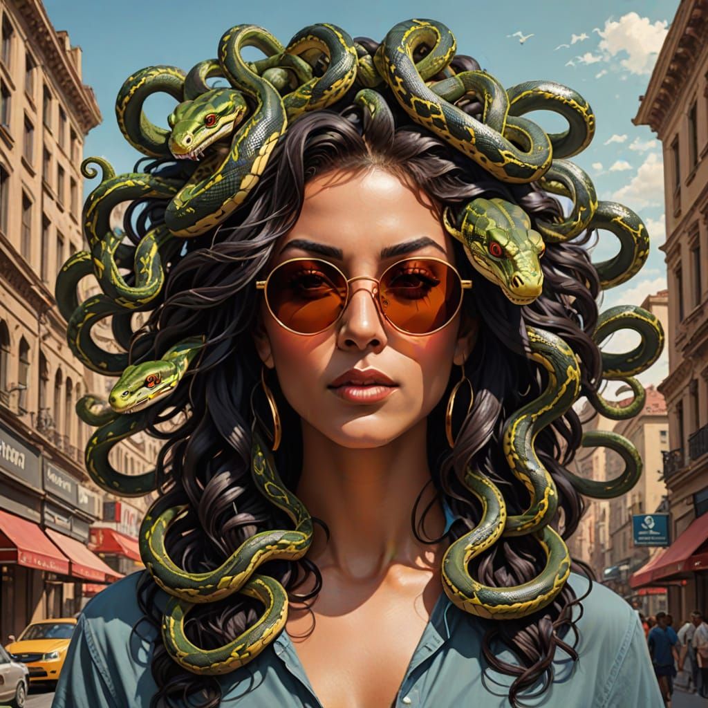 "I, Medusa hide my eyes because i care."