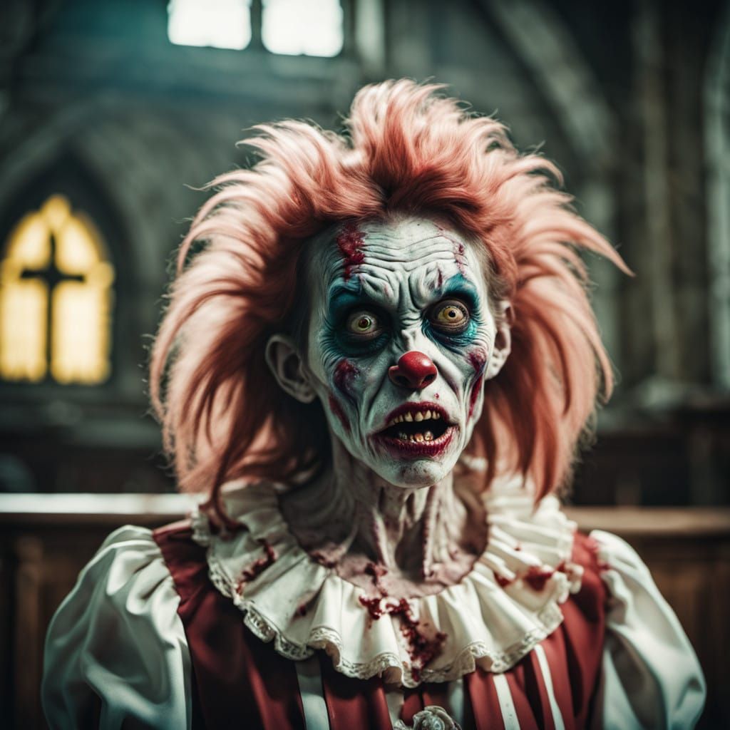 Ethereal Female Horror Icon Unravels in a Haunted Church