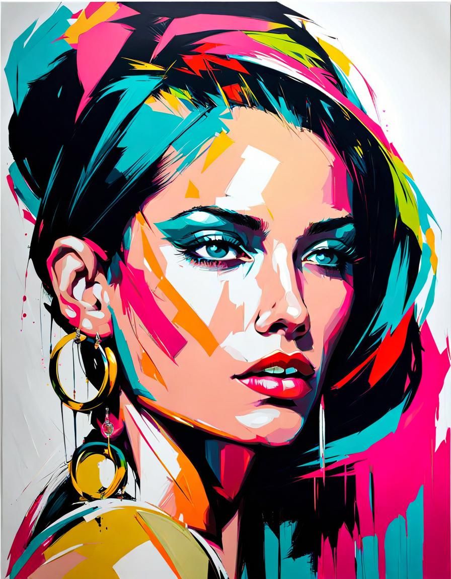 Colorful Portrait in Francoise Nielly Style