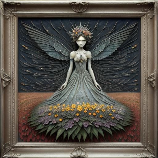 Detailed 3D Flowers in Impasto Style