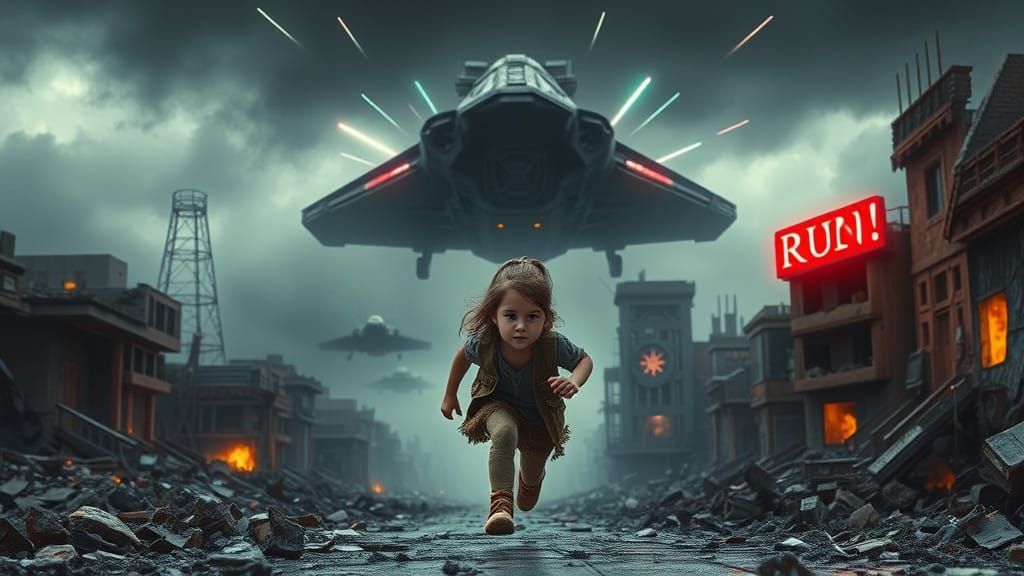 War-Torn Futuristic City in Desperate Pursuit