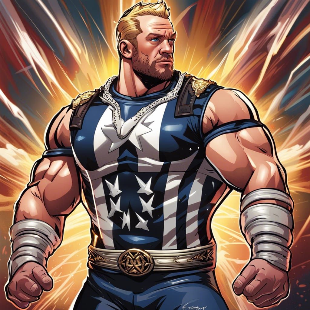 Christian Cage as Captain Charisma in Comic Art