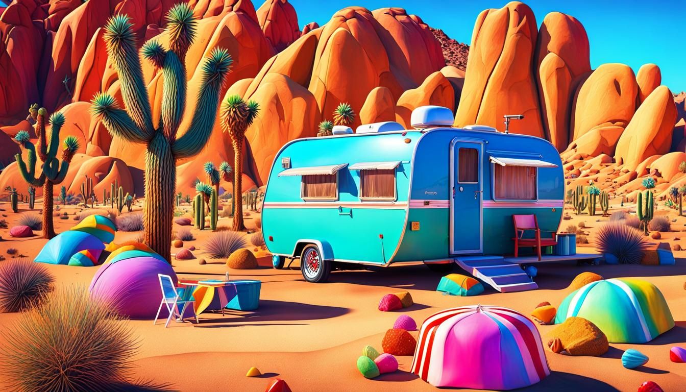 Candy Camping in Joshua Tree