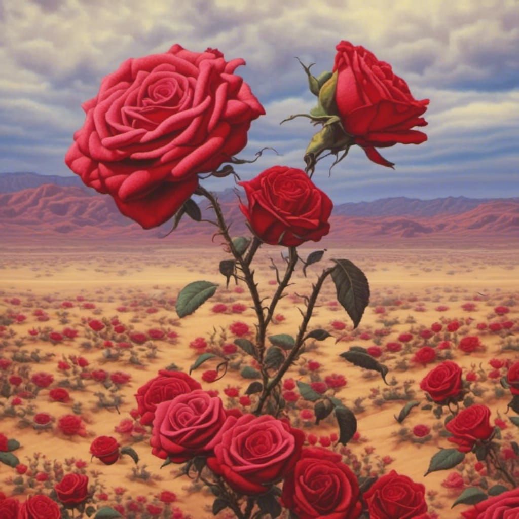 Desert Roses Bloom in Arid Landscape