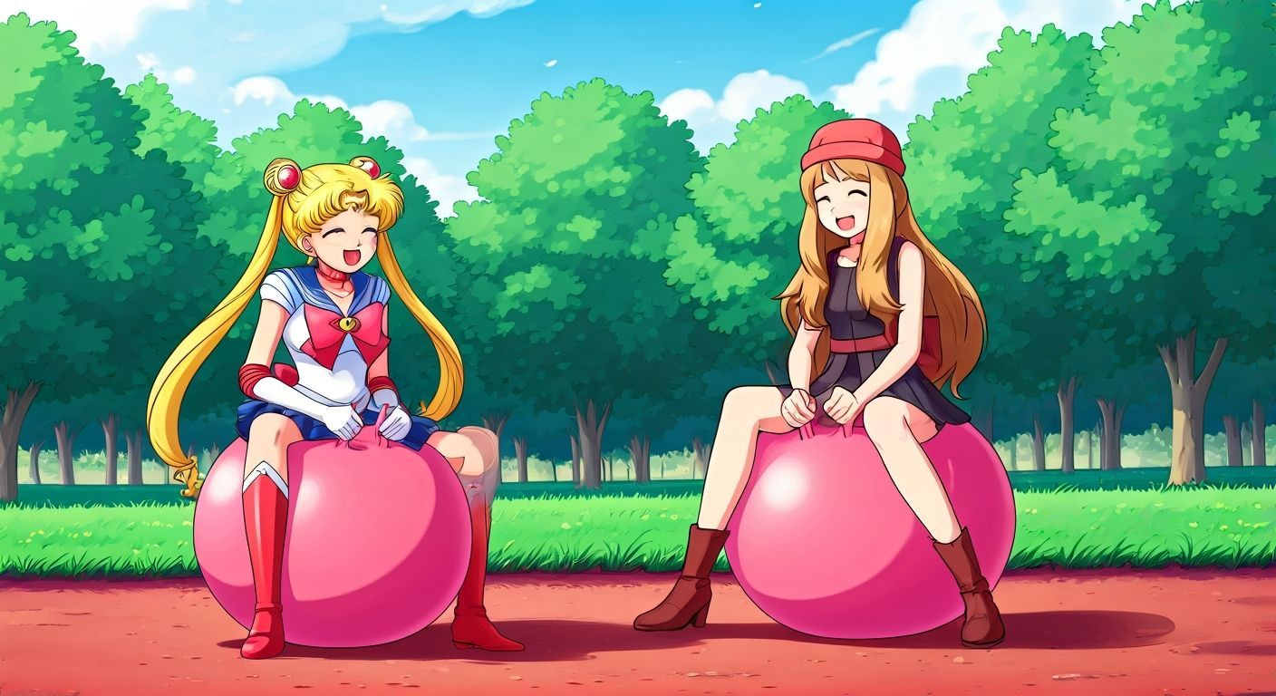 Sailor Moon and Serena Play in Anime Style