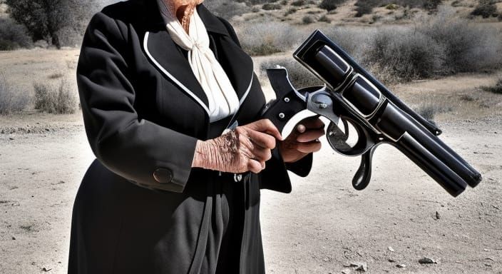 Gritty Western Octogenarian with Colt Peacemaker
