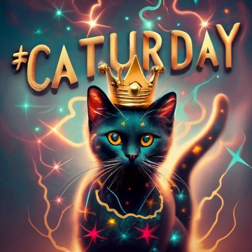 Golden Crown Cat in Dramatic 3D Rendering