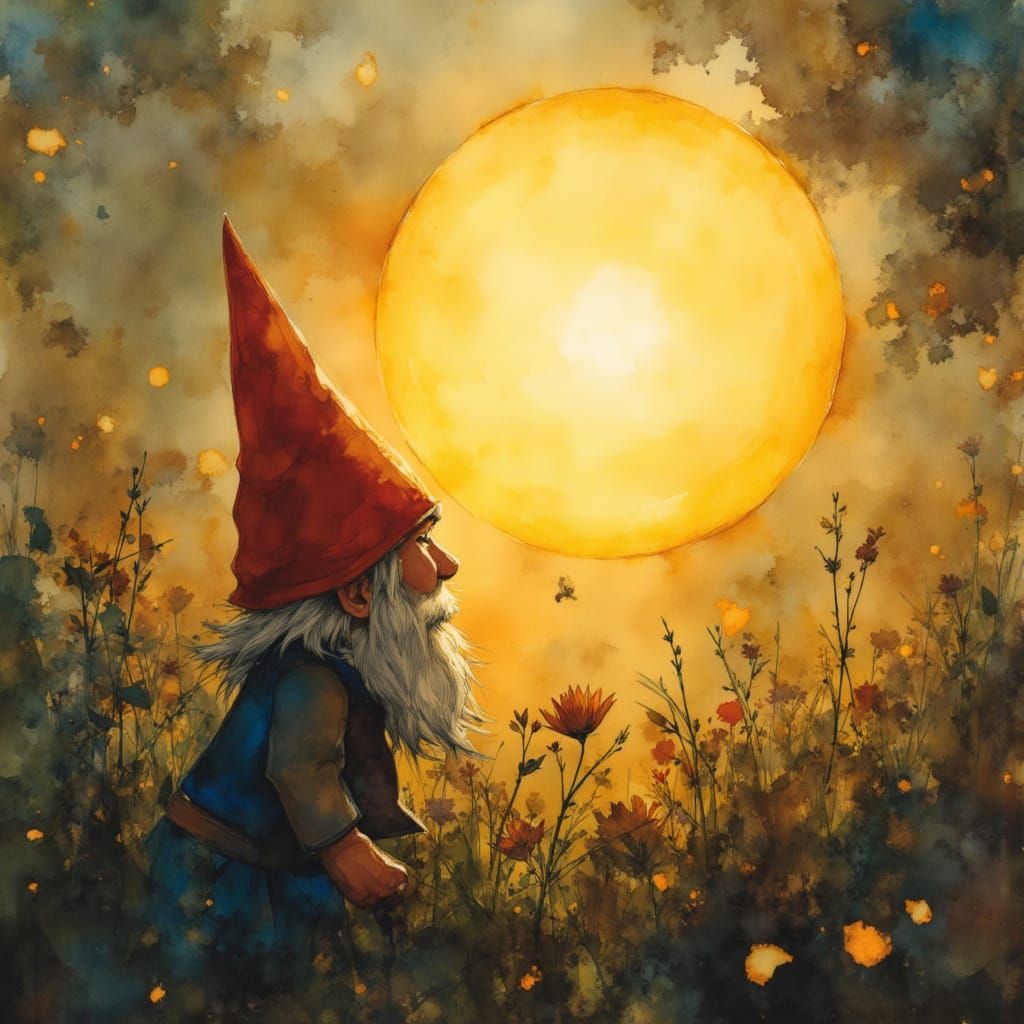 Chibi Gnome Under a Golden Sun: Double Exposure