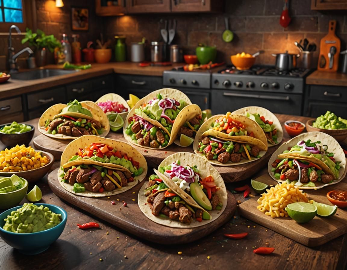 Pixar Style Mexican Cuisine with Vibrant Colors