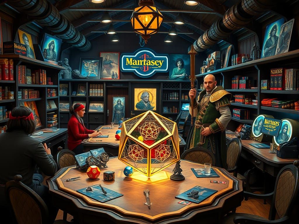 Enchanted Realm Gameshop in Whimsical Fantasy Style