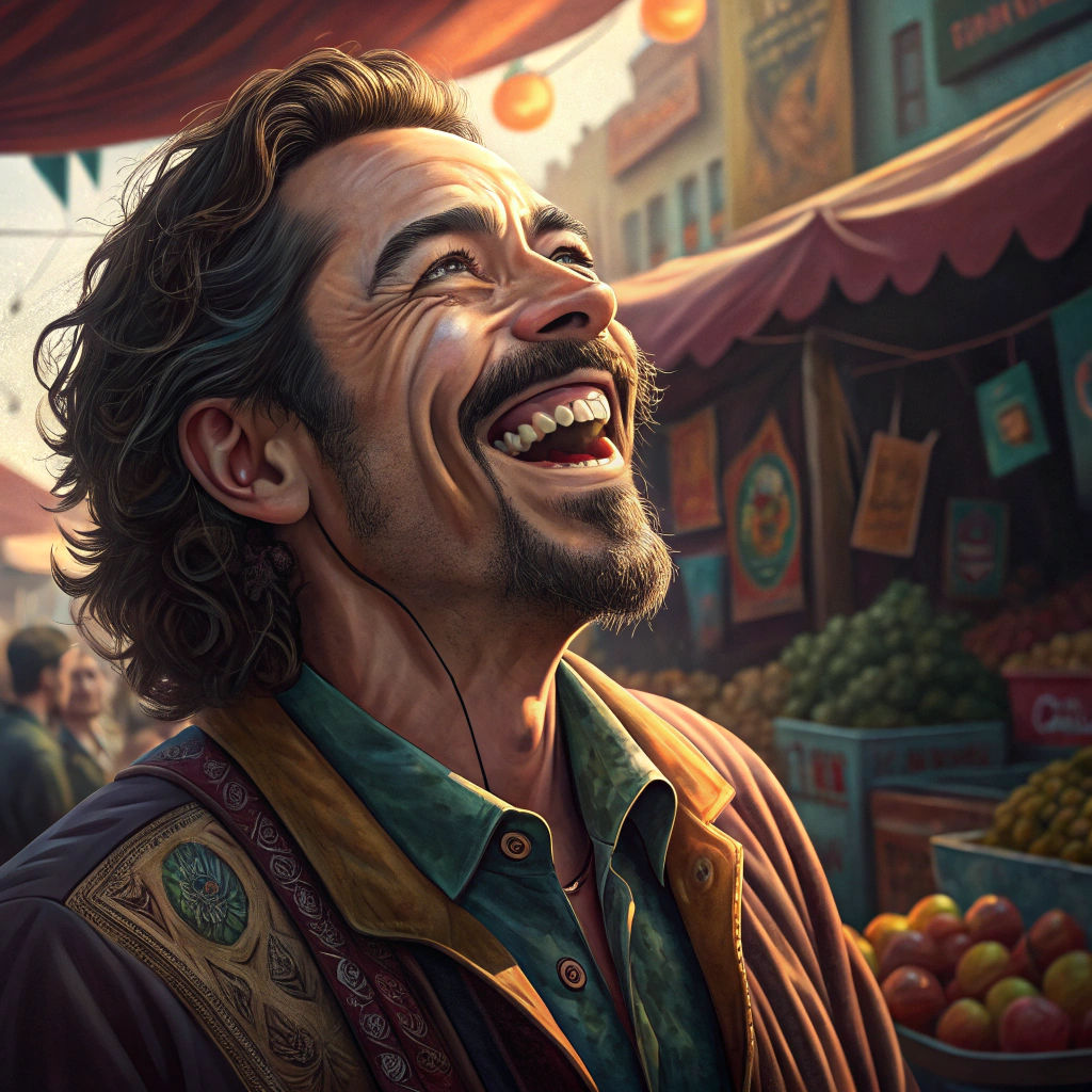 Don Ramón's Joyful Portrait in Hyperrealistic Style