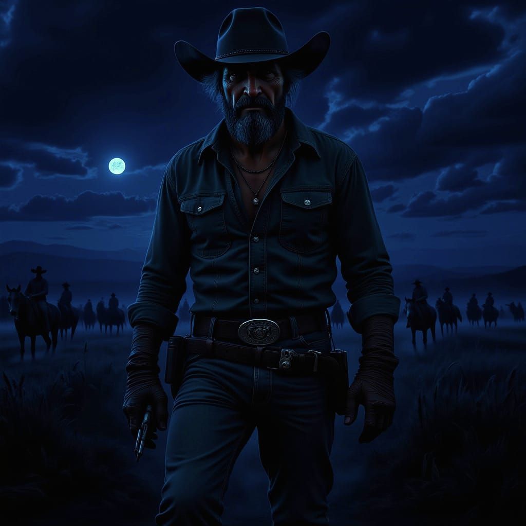 Hyperrealistic Cowboy Portrait with Sun-Kissed Skin