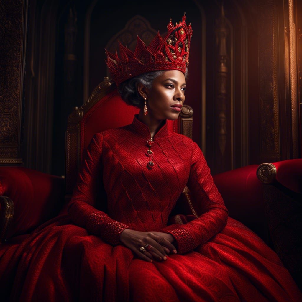 Queen in Red with Intricate Details