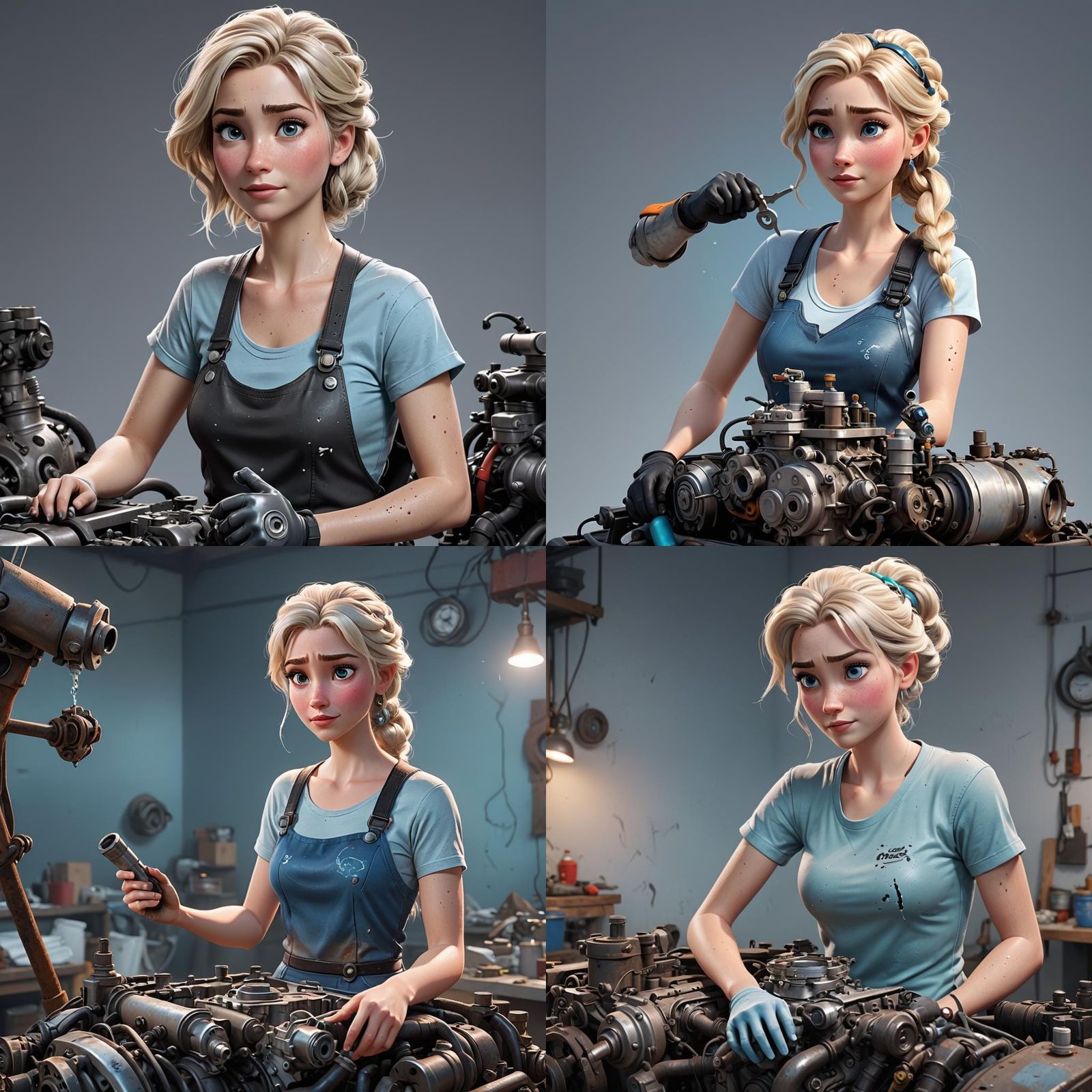 Elsa the Mechanic: 3D Digital Art