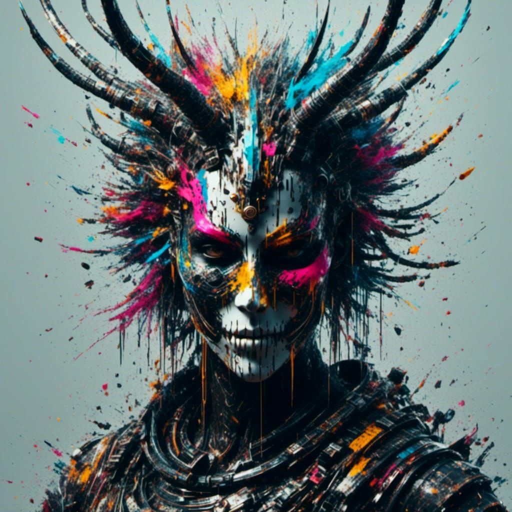 Abstract Glitch Art with Distorted Lines