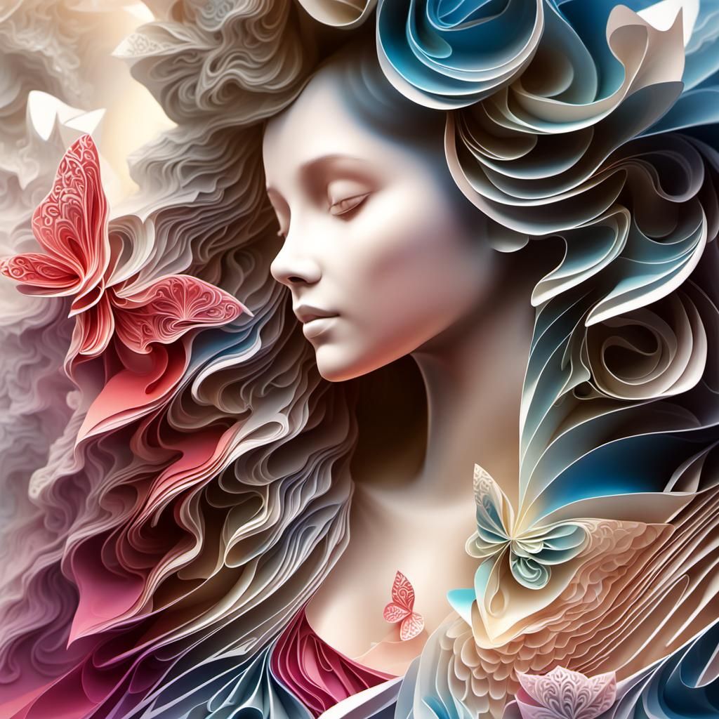 Origami Sculpture of Sports Fan Outburst