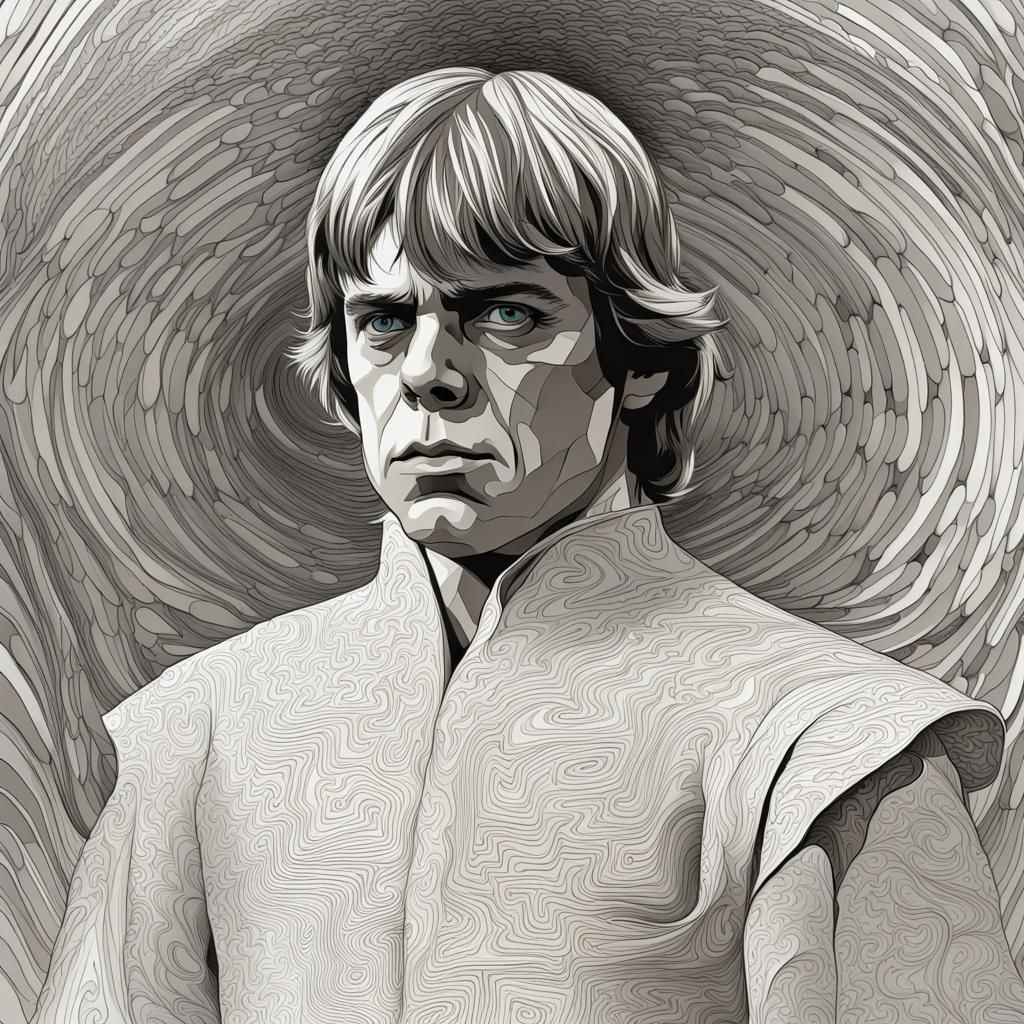 Luke Skywalker in Abstract Vector Fractal Style