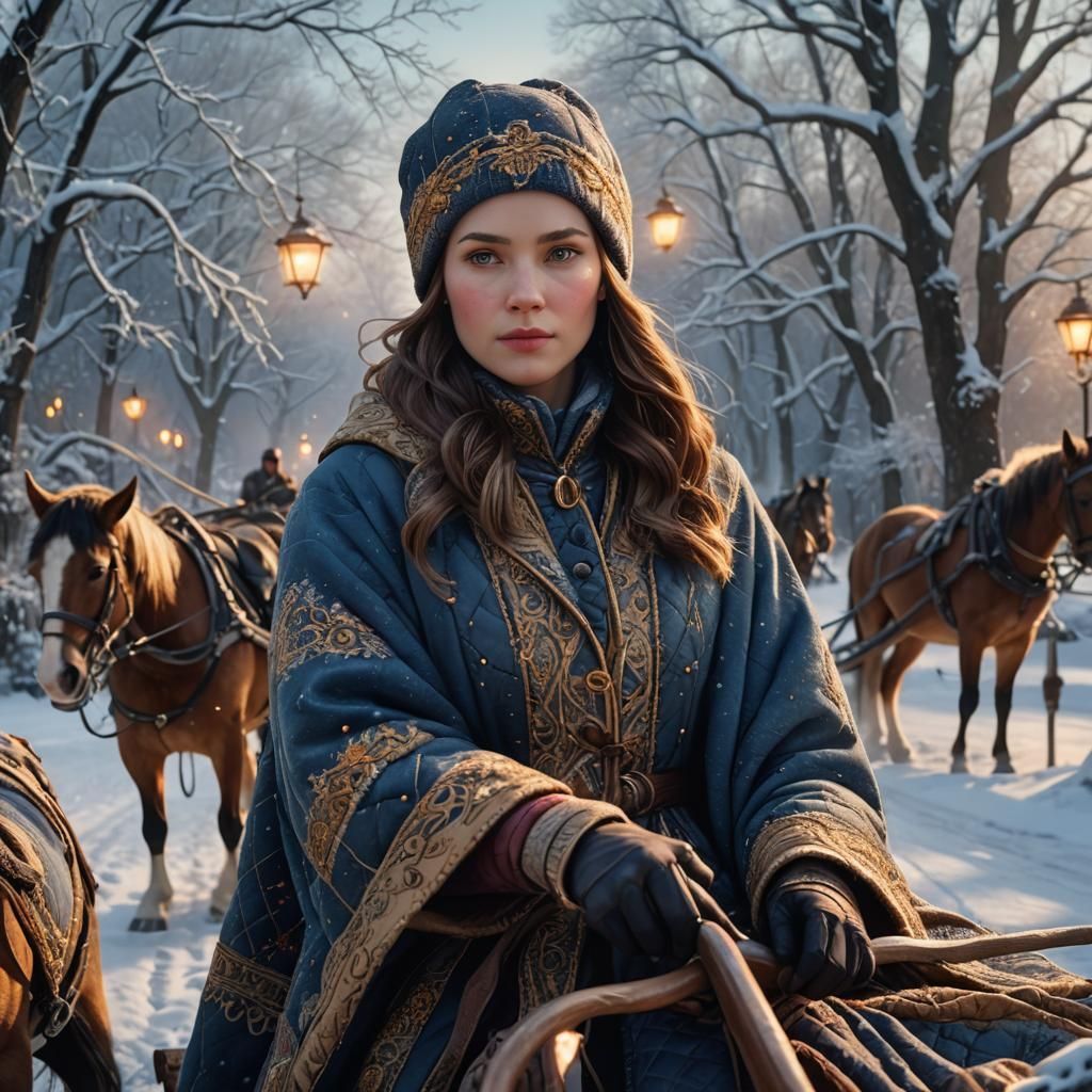 Winter Sleigh Ride in a Fantasy Wonderland