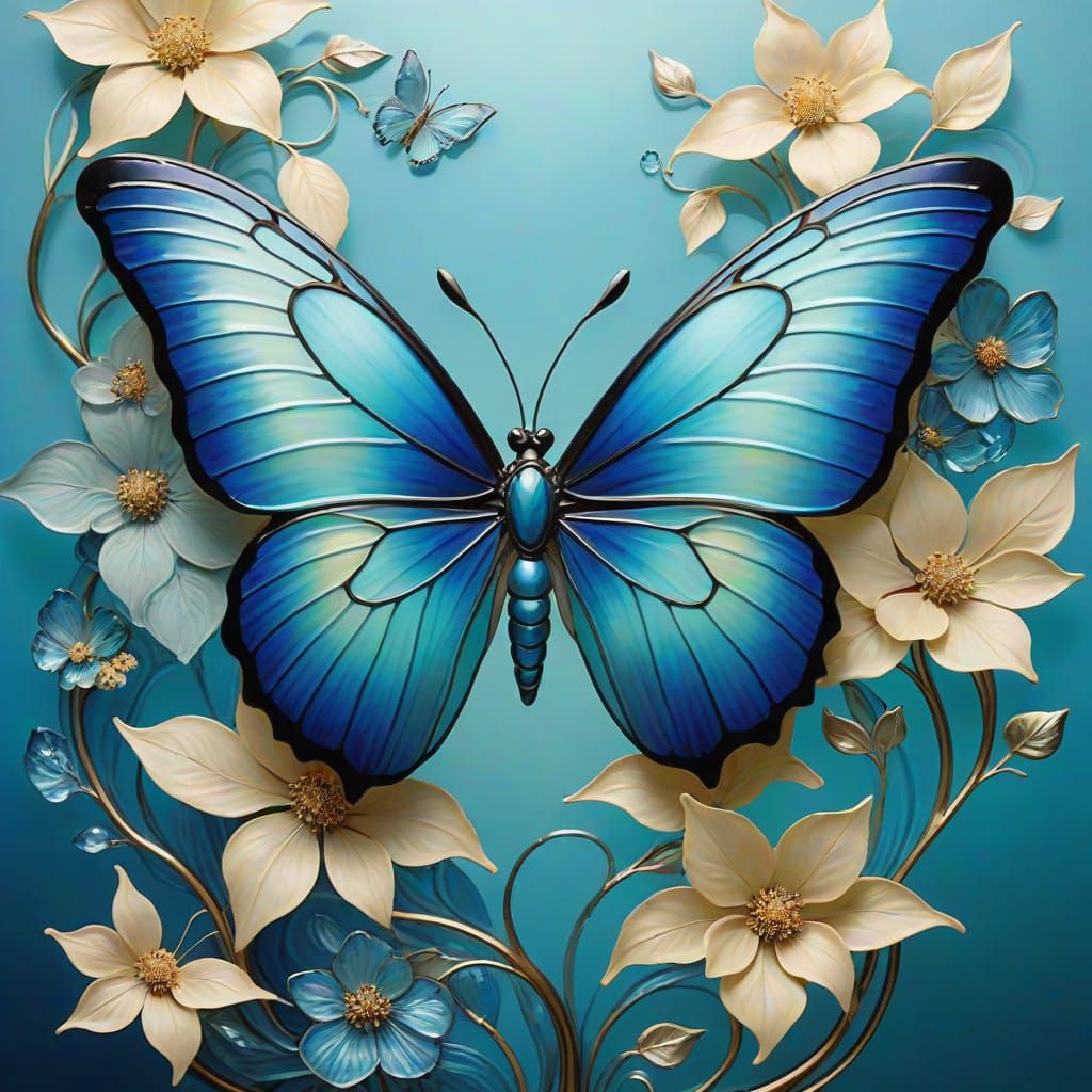 Iridescent Favrile Glass Apple in Art Nouveau Style