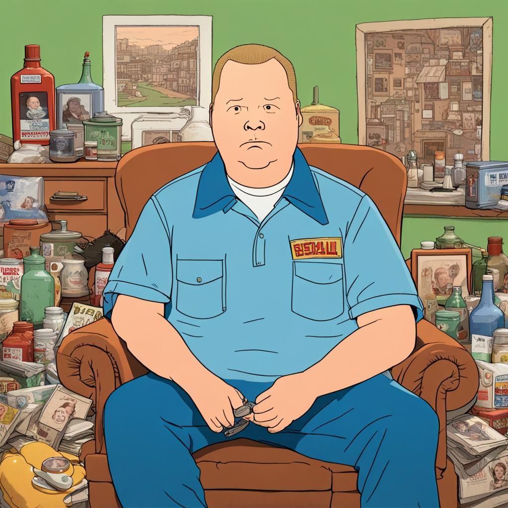 Bobby Hill as Middle-Aged Man in Animation Style